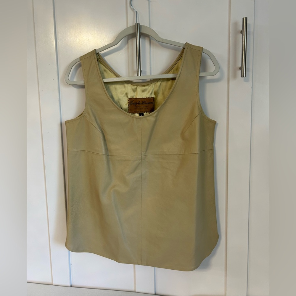 Elegant Beige Sleeveless Tank Top